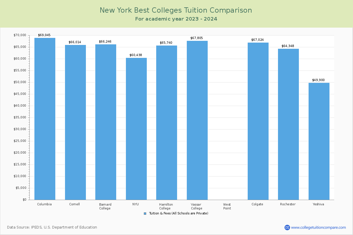 Top Colleges in New York Tuition Comparison