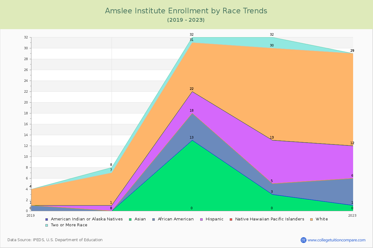 Amslee Institute Enrollment by Race Trends Chart