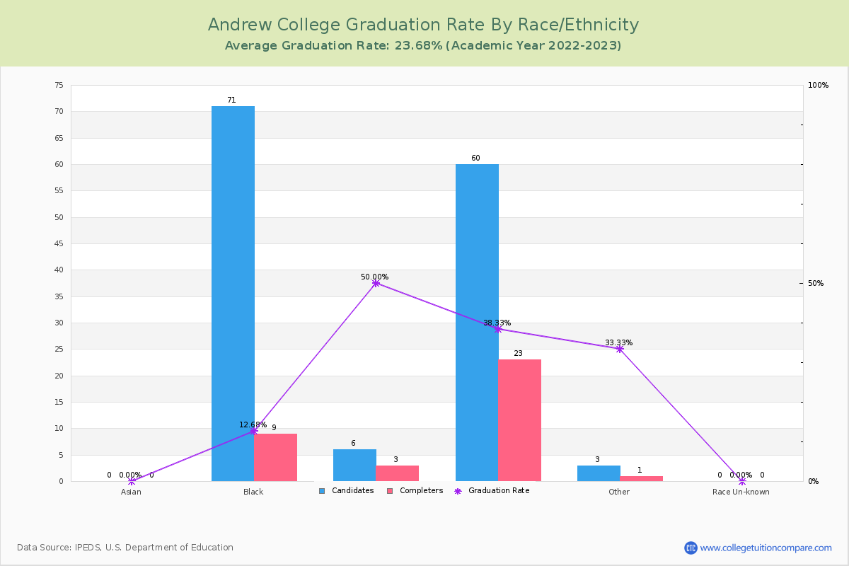 Andrew College graduate rate by race