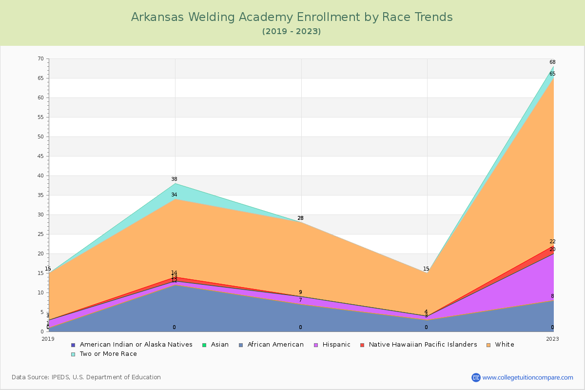 Arkansas Welding Academy Enrollment by Race Trends Chart