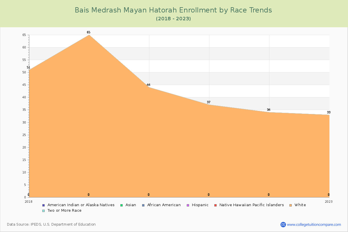 Bais Medrash Mayan Hatorah Enrollment by Race Trends Chart