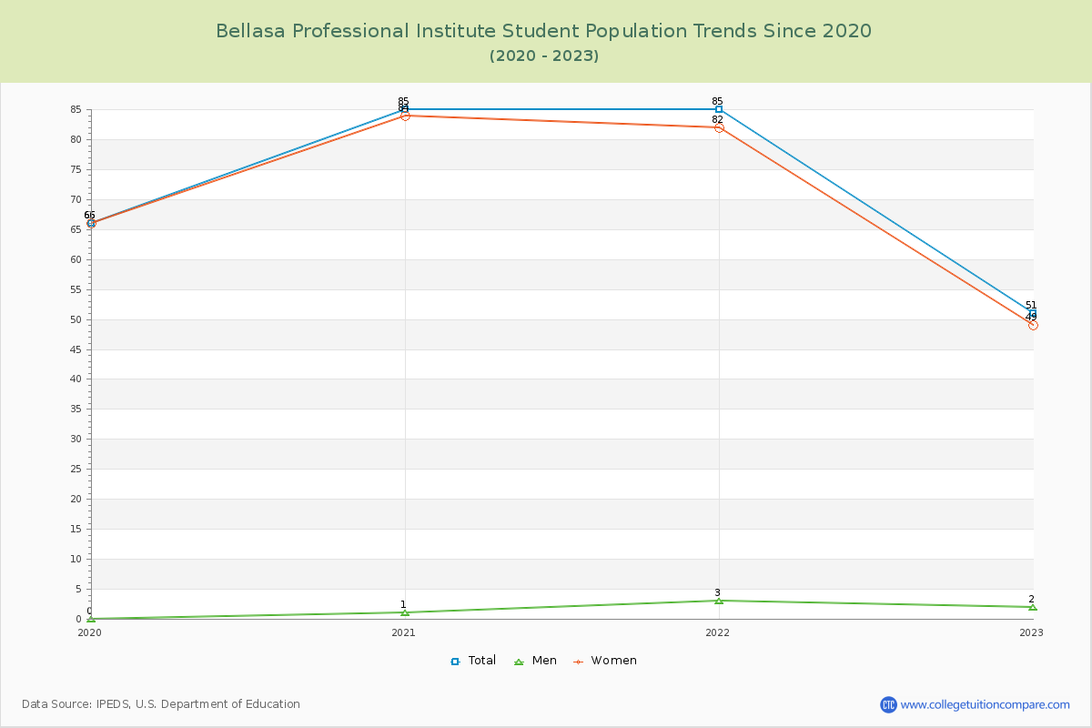 Bellasa Professional Institute Enrollment Trends Chart