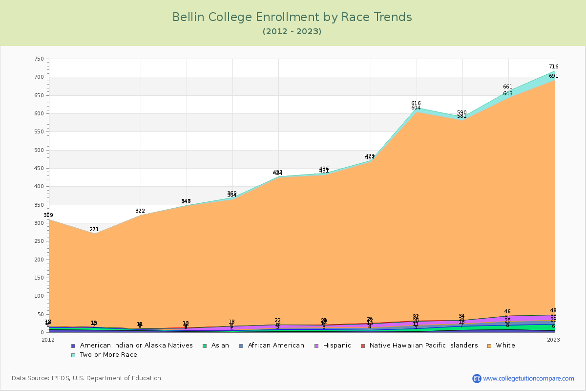 Bellin College Enrollment by Race Trends Chart