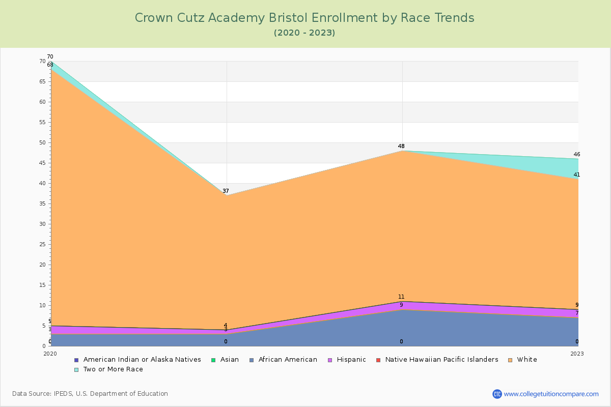 Crown Cutz Academy Bristol Enrollment by Race Trends Chart