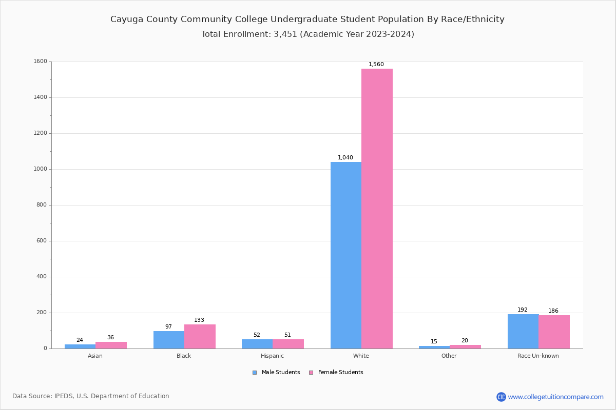 Cayuga County Community College Student Population and Demographics