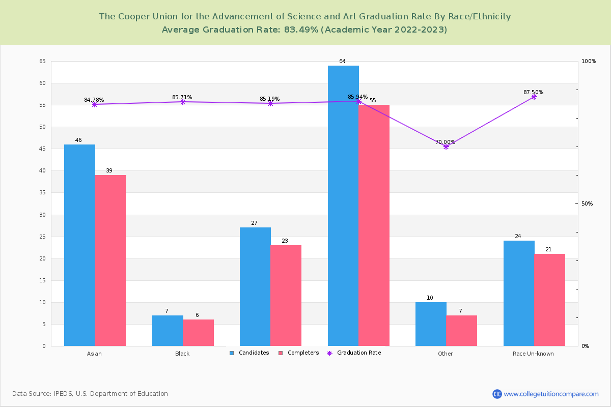 The Cooper Union for the Advancement of Science and Art graduate rate by race