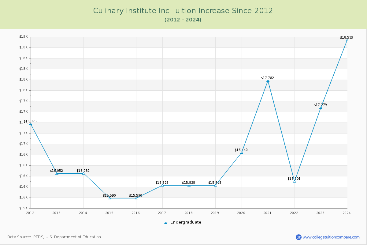 Culinary Institute Inc Tuition & Fees Changes Chart
