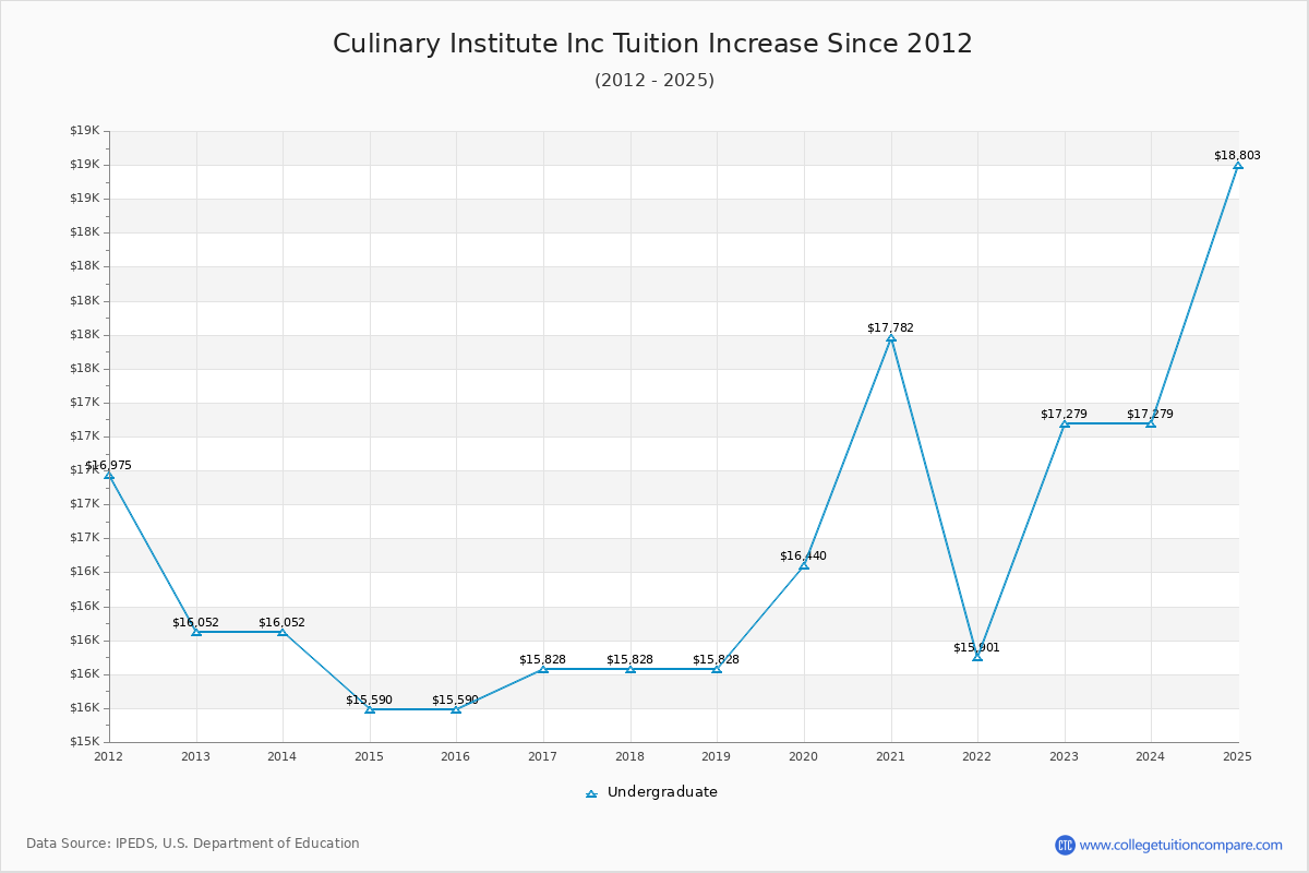 Culinary Institute Inc Tuition & Fees Changes Chart