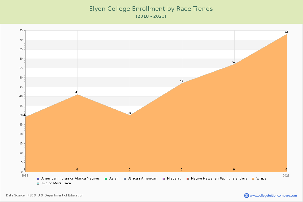 Elyon College Enrollment by Race Trends Chart