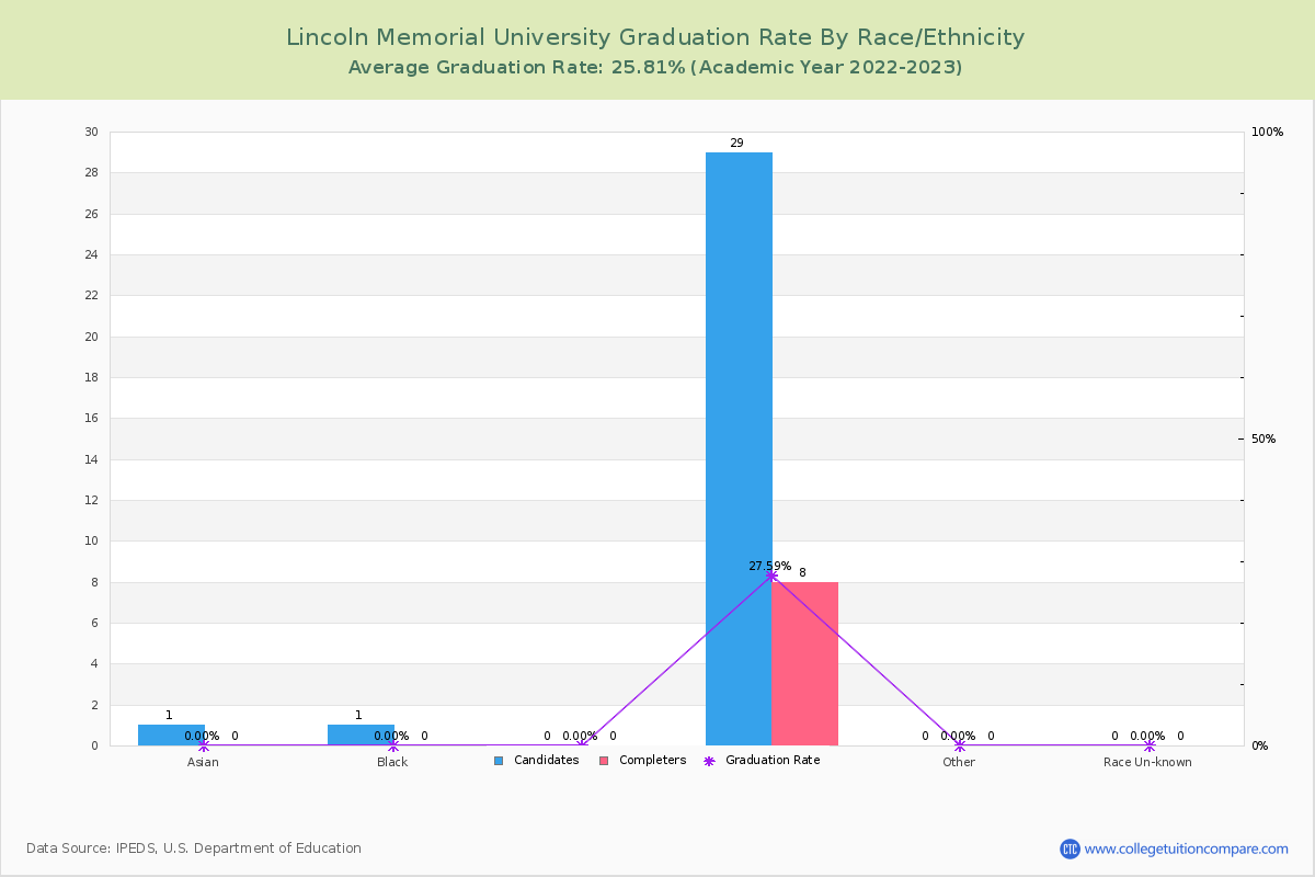 Lincoln Memorial University graduate rate by race