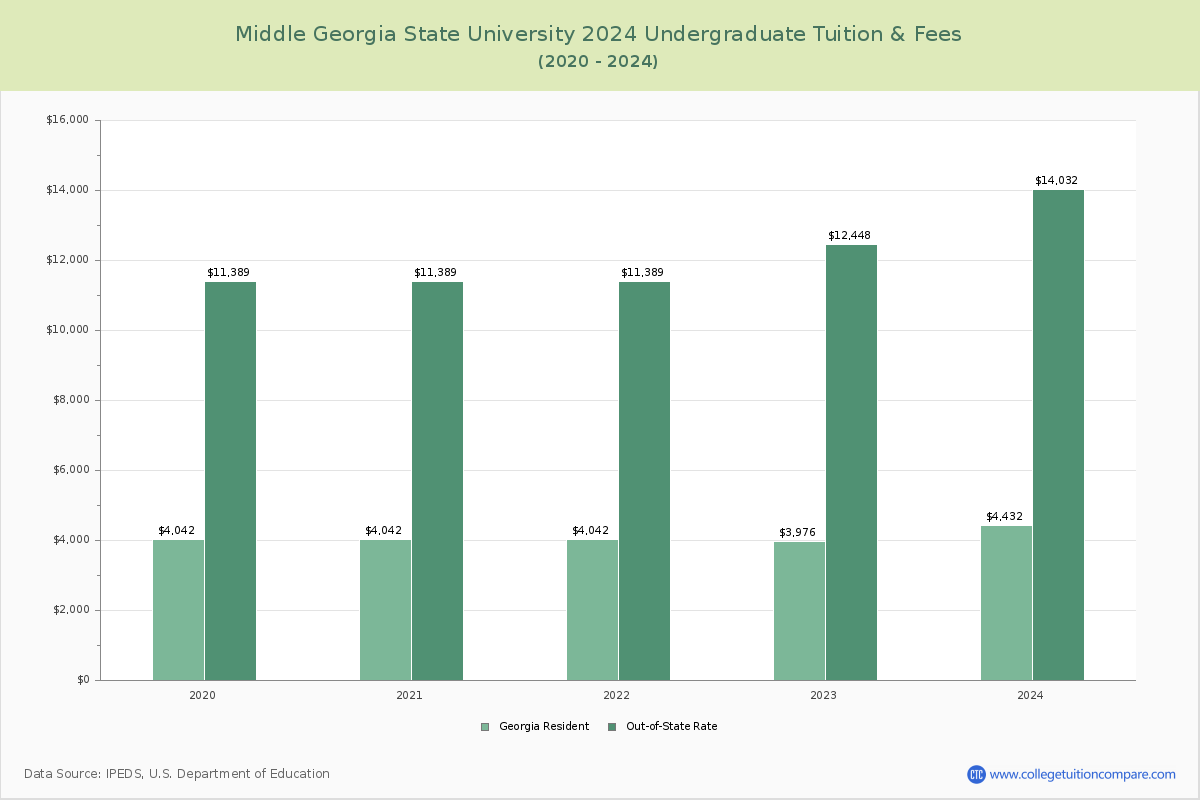 Middle Georgia State University - Undergraduate Tuition Chart