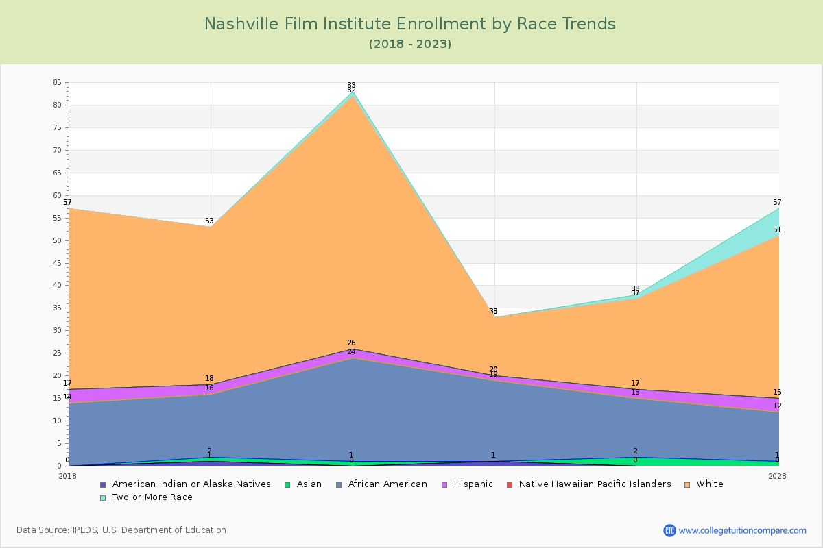 Nashville Film Institute Enrollment by Race Trends Chart