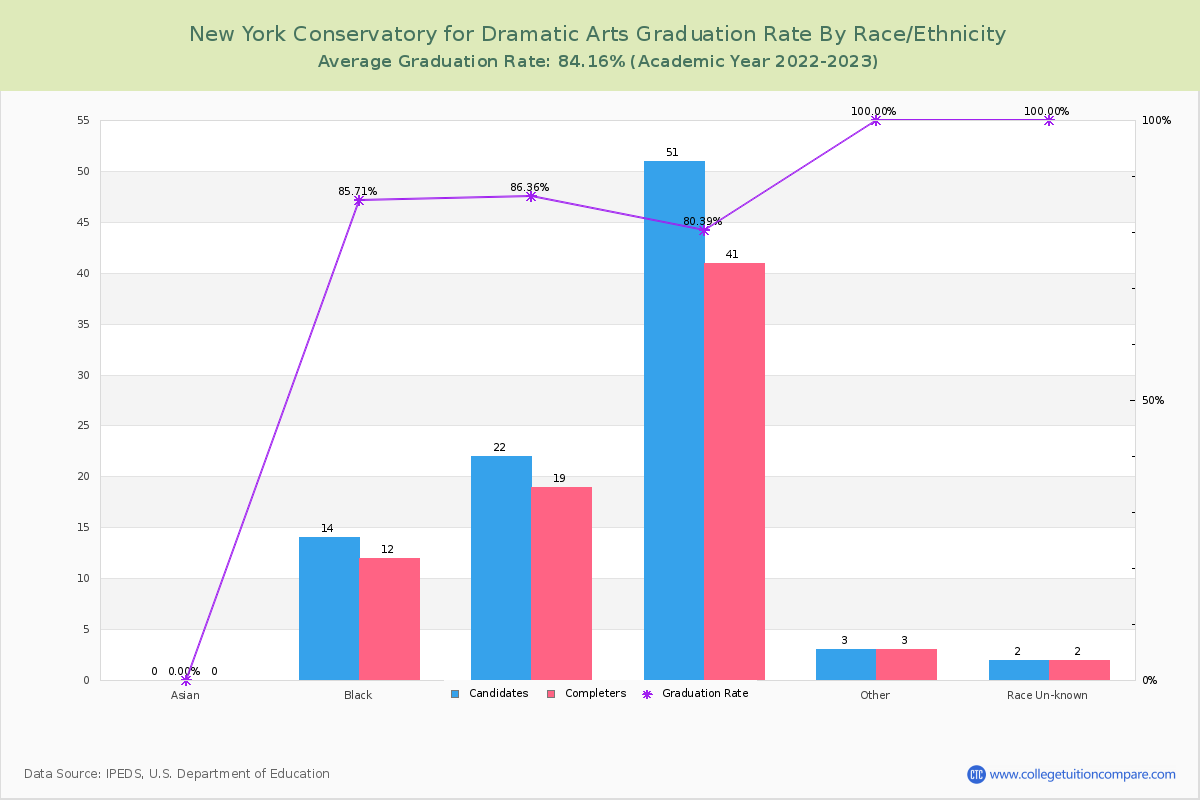 New York Conservatory for Dramatic Arts graduate rate by race