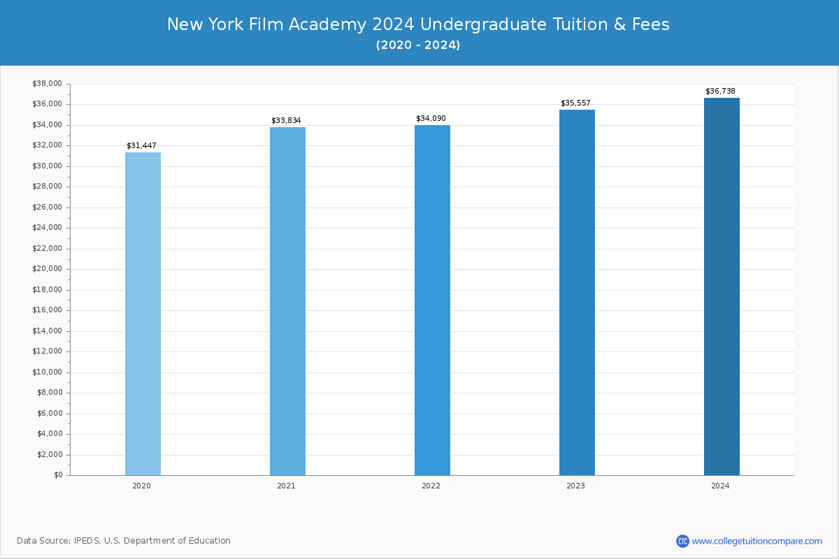 New York Film Academy - Undergraduate Tuition Chart