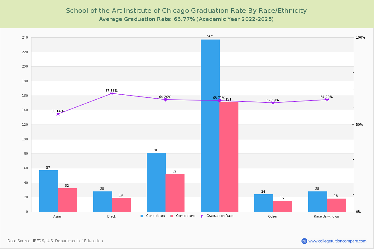 School of the Art Institute of Chicago graduate rate by race