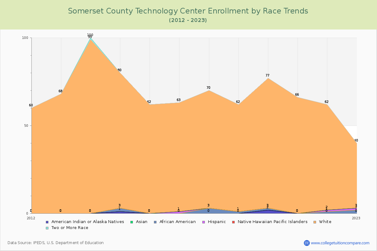 Somerset County Technology Center Enrollment by Race Trends Chart