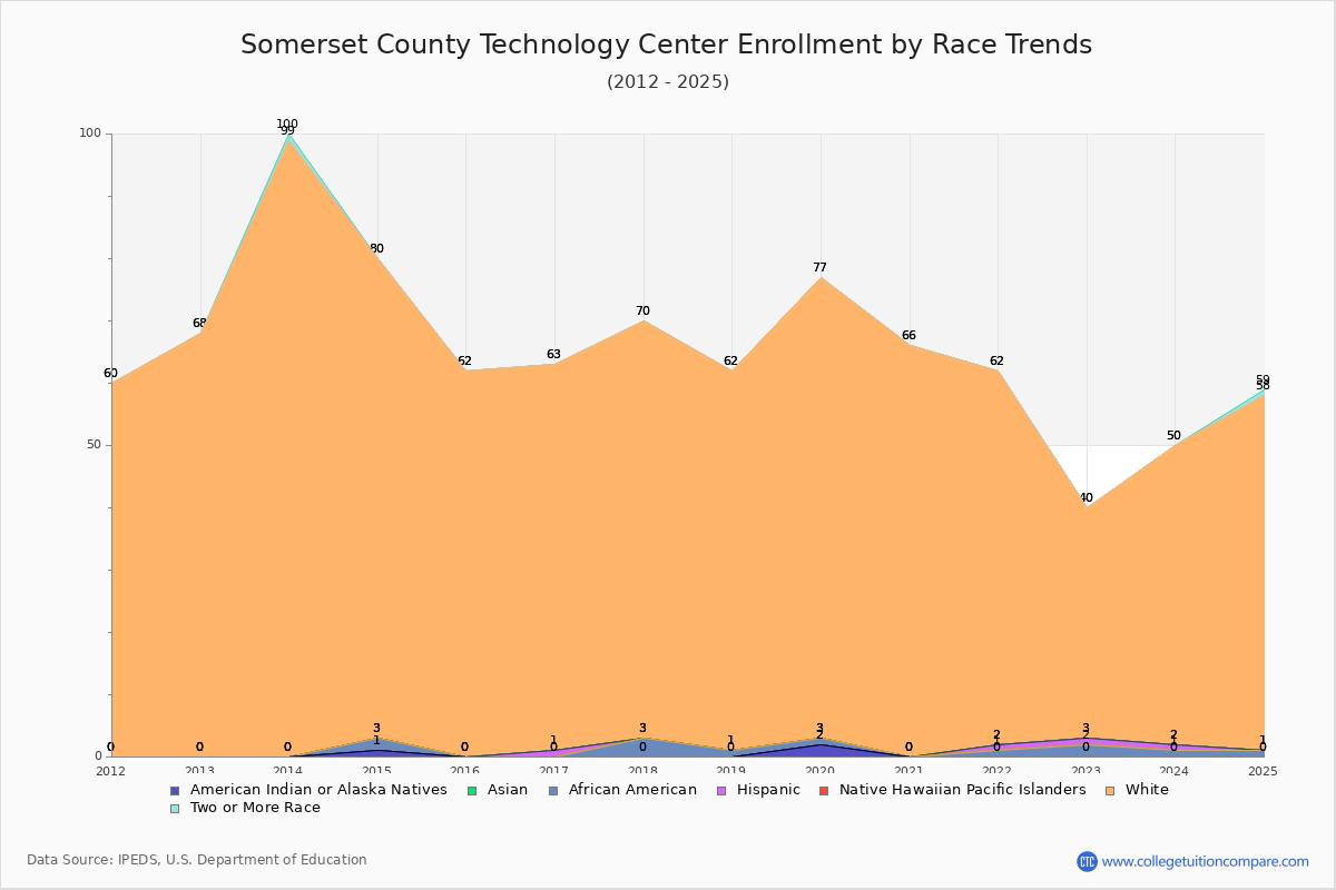 Somerset County Technology Center Enrollment by Race Trends Chart