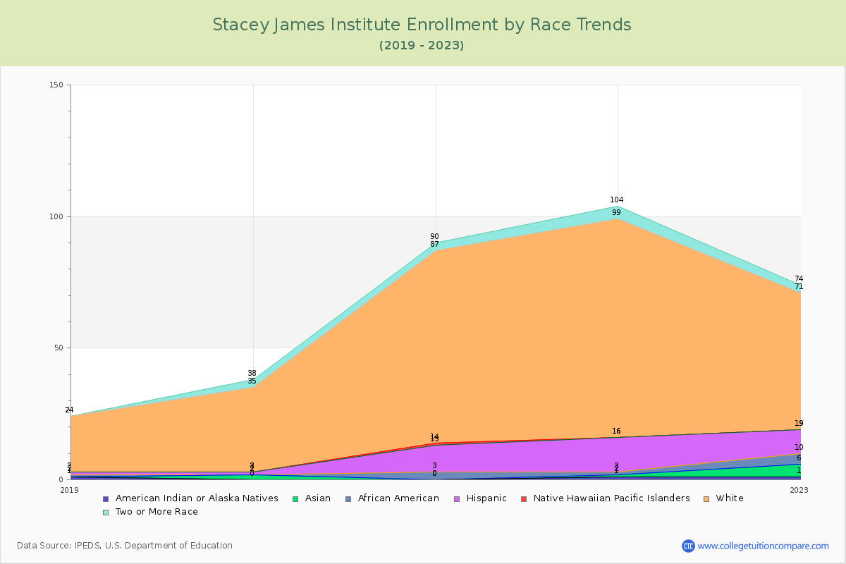 Stacey James Institute Enrollment by Race Trends Chart