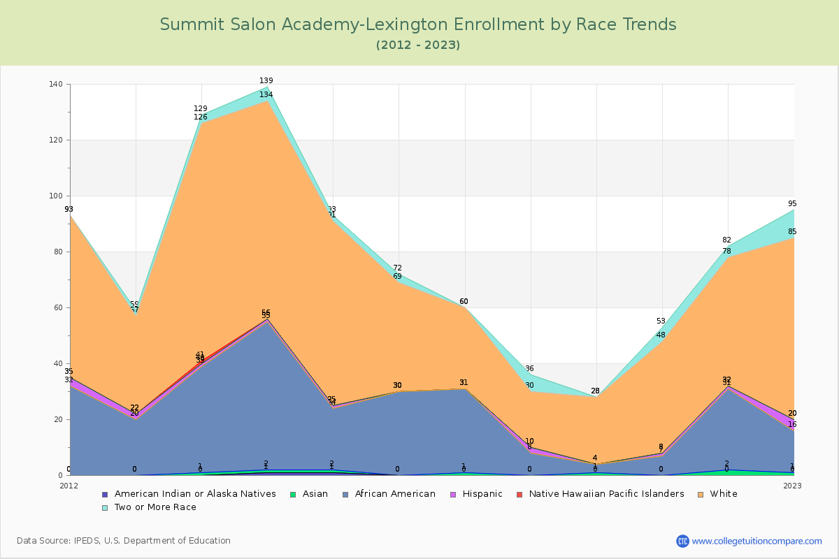 Summit Salon Academy-Lexington Enrollment by Race Trends Chart