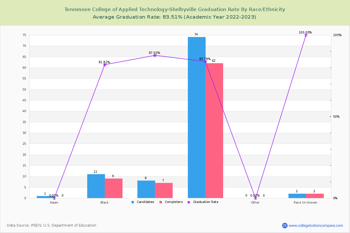 Tennessee College of Applied Technology-Shelbyville graduate rate by race
