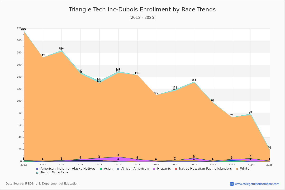Triangle Tech Inc-Dubois Enrollment by Race Trends Chart