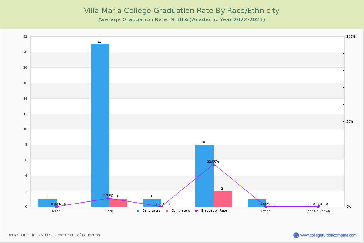 Villa Maria College graduate rate by race