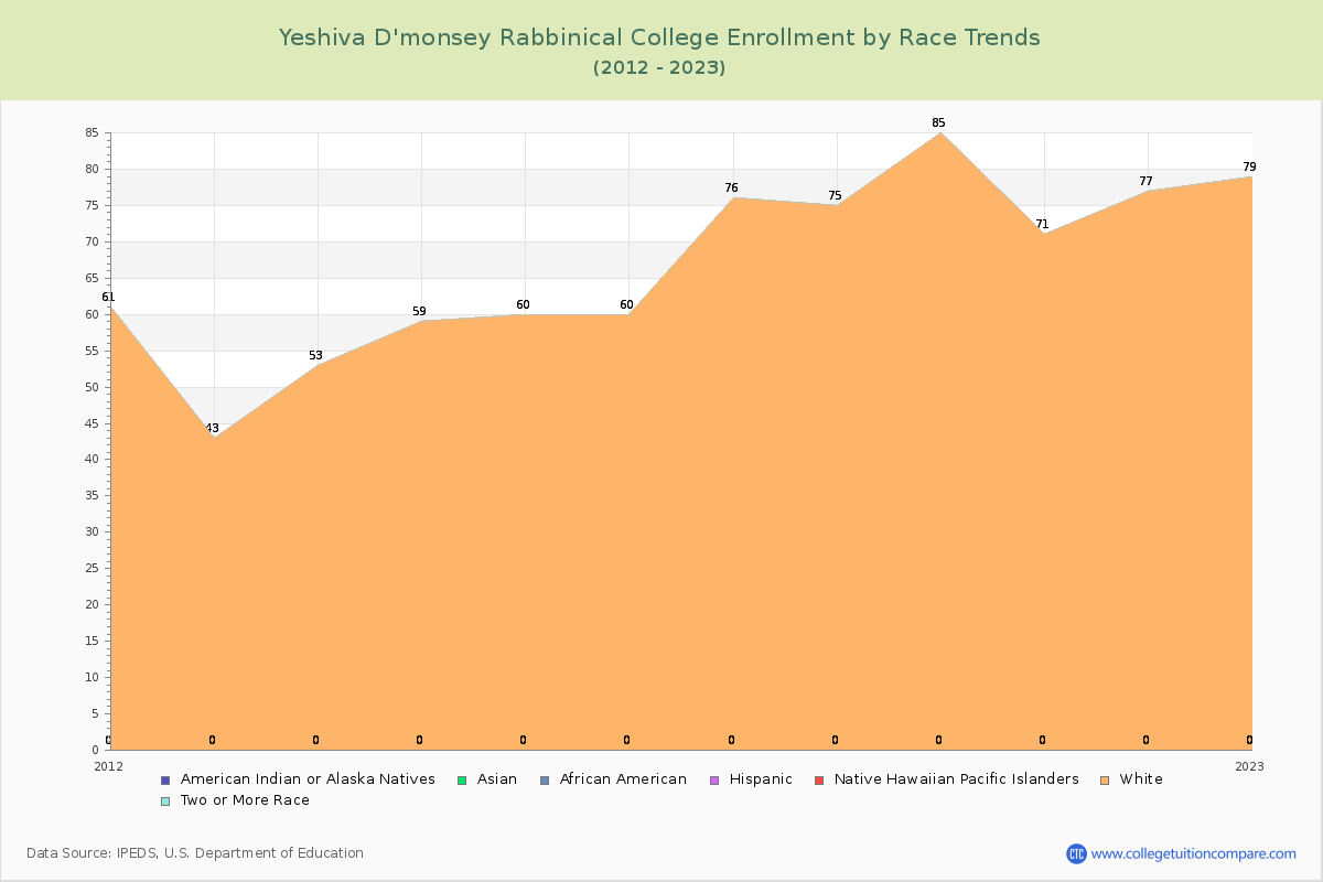 Yeshiva D'monsey Rabbinical College Enrollment by Race Trends Chart