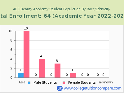 ABC Beauty Academy 2023 Student Population by Gender and Race chart