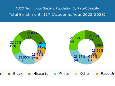 ABCO Technology 2023 Student Population by Gender and Race chart