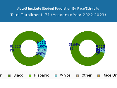Abcott Institute 2023 Student Population by Gender and Race chart