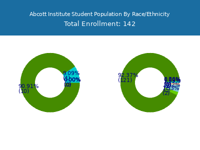 Abcott Institute 2025 Student Population by Gender and Race chart