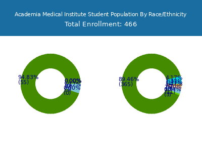 Academia Medical Institute 2025 Student Population by Gender and Race chart