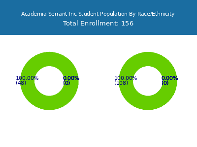 Academia Serrant Inc 2025 Student Population by Gender and Race chart