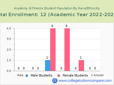 Academy di Firenze 2023 Student Population by Gender and Race chart