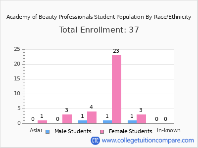 Academy of Beauty Professionals 2025 Student Population by Gender and Race chart