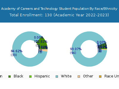 Academy of Careers and Technology 2023 Student Population by Gender and Race chart