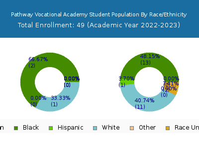 Pathway Vocational Academy 2023 Student Population by Gender and Race chart