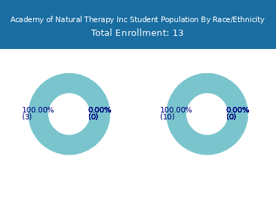 Academy of Natural Therapy Inc 2025 Student Population by Gender and Race chart