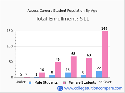 Access Careers 2024 Student Population by Age chart