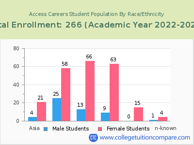 Access Careers 2023 Student Population by Gender and Race chart