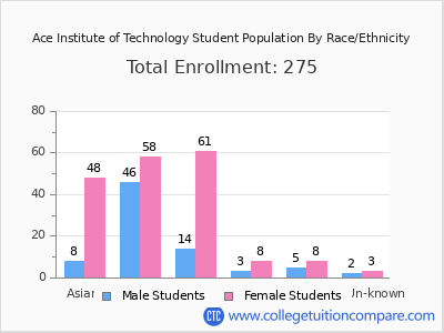 Ace Institute of Technology 2025 Student Population by Gender and Race chart