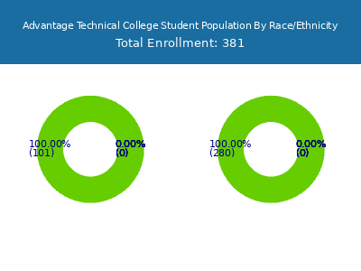 Advantage Technical College 2025 Student Population by Gender and Race chart