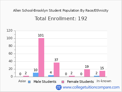 Allen School-Brooklyn 2025 Student Population by Gender and Race chart