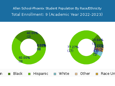 Allen School-Phoenix 2023 Student Population by Gender and Race chart