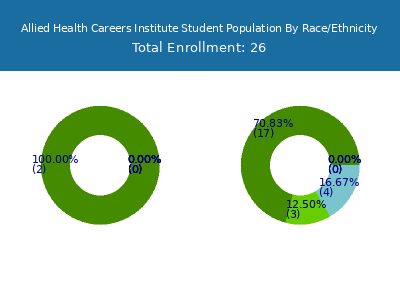 Allied Health Careers Institute 2025 Student Population by Gender and Race chart
