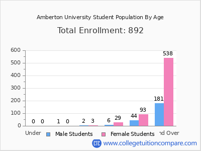 Amberton University 2024 Student Population by Age chart