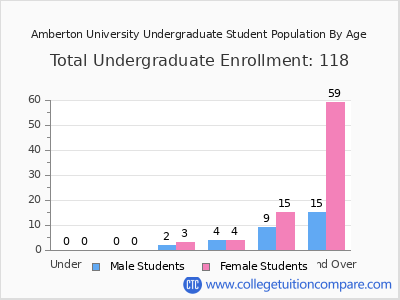 Amberton University 2024 Undergraduate Enrollment by Age chart
