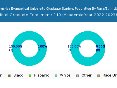 America Evangelical University 2023 Graduate Enrollment by Gender and Race chart