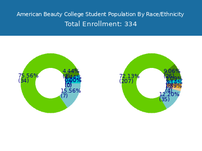 American Beauty College 2025 Student Population by Gender and Race chart