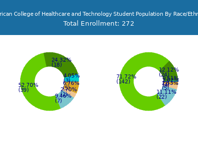 American College of Healthcare and Technology 2025 Student Population by Gender and Race chart